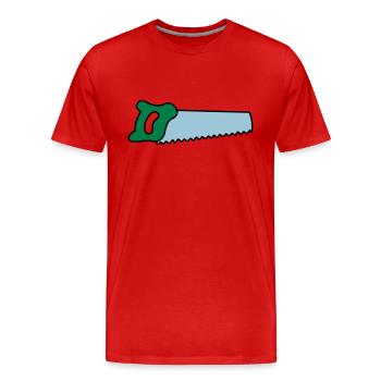 säge - Männer Premium Bio T-Shirt - Rot - Vorne - Damien (186cm)