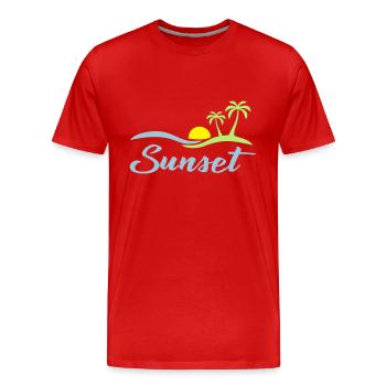 Sunset beach - Männer Premium Bio T-Shirt - Rot - Vorne - Damien (186cm)