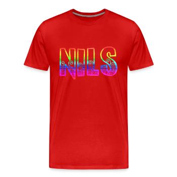 nils rs arc-en-ciel - T-shirt bio Premium Homme - rouge - Devant - Damien (186cm)