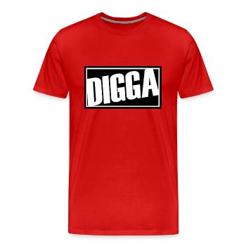 digga Alter bro moin hamburg hip hop oldschool type - Men's Premium Organic T-Shirt - red - Front - Damien (186cm)
