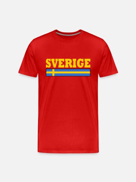 Sverige - Männer Premium Bio T-Shirt - Rot