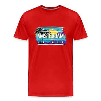 Amsterdam - Männer Premium Bio T-Shirt - Rot - Vorne - Damien (186cm)