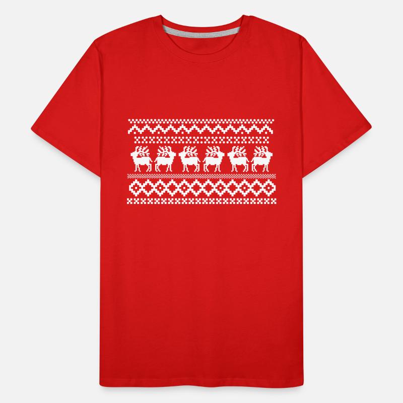 Norwegisches Muster eines Hirschpullovers Männer Premium Bio T-Shirt