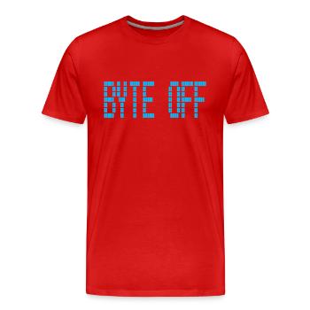 BYTE OFF für einen Informatiker und Programmierer - Männer Premium Bio T-Shirt - Rot - Vorne - Damien (186cm)