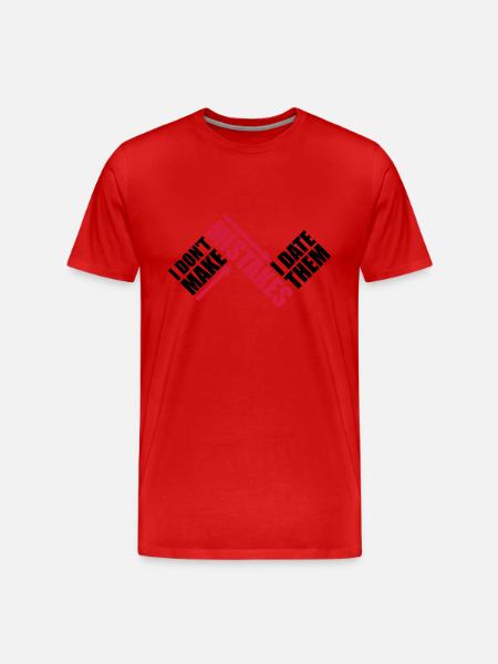 Date Mistakes Quote Logo - Men's Premium Organic T-Shirt - red