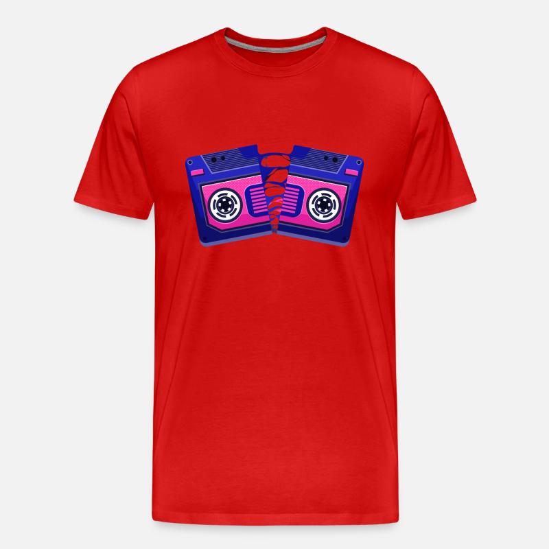 kaputte Kassette - Männer Premium Bio T-Shirt - Rot