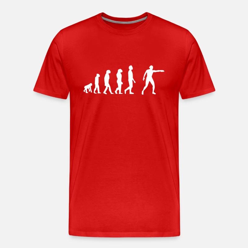 Diskuswurf-Evolution - Männer Premium Bio T-Shirt - Rot