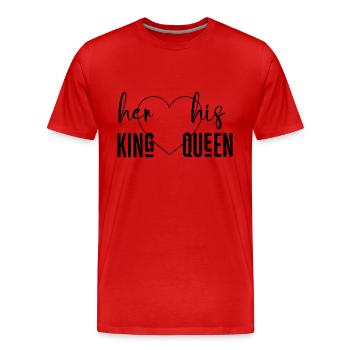 Ihr König Seine Königin schwarze Version - Männer Premium Bio T-Shirt - Rot - Vorne - Damien (186cm)