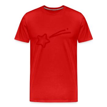 Étoile filante dessinée à la main - T-shirt bio Premium Homme - rouge - Devant - Damien (186cm)