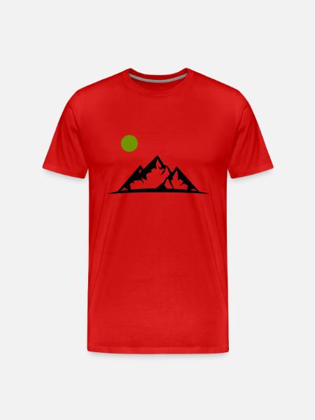 berge - Männer Premium Bio T-Shirt - Rot
