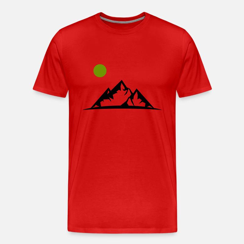 berge - Männer Premium Bio T-Shirt - Rot