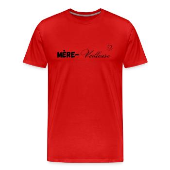 Mère veilleuse depuis 2002 - T-shirt bio Premium Homme - rouge - Devant - Damien (186cm)