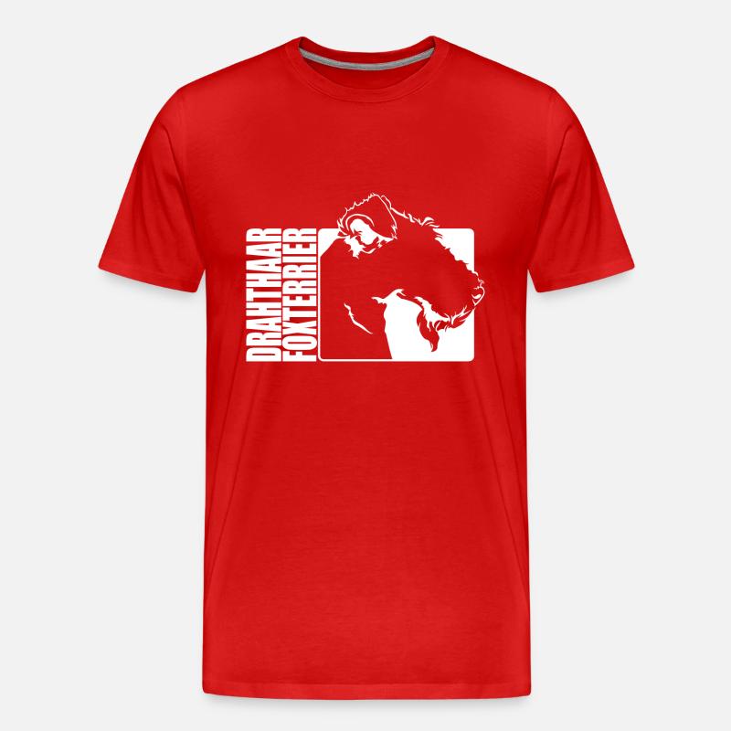 Drahthaar Foxterrier Profil Hunde Hund Wilsigns - Männer Premium Bio T-Shirt - Rot