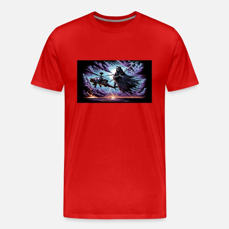 Flug des Sensenmanns - Männer Premium Bio T-Shirt - Rot