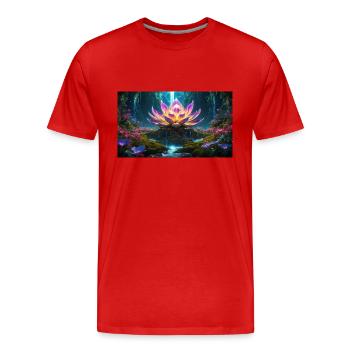 Fleur de lotus - T-shirt bio Premium Homme - rouge - Devant - Damien (186cm)