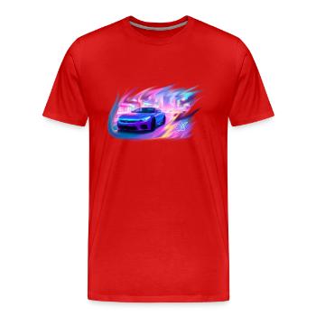 CityPunk - T-shirt bio Premium Homme - rouge - Devant - Damien (186cm)