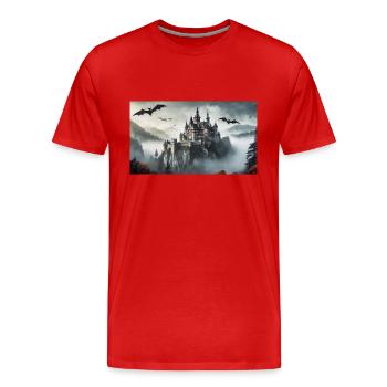 Gruselige mythische Orte – Schloss von Dracula - Männer Premium Bio T-Shirt - Rot - Vorne - Damien (186cm)