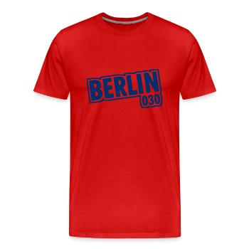 Berlin - 030 - Capitale - Allemagne - Indicatif régional - T-shirt bio Premium Homme - rouge - Devant - Damien (186cm)