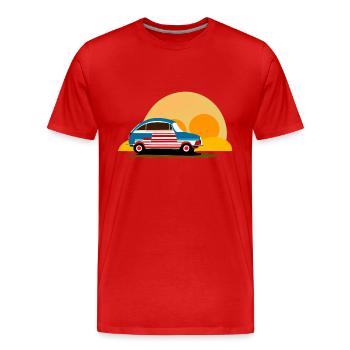 au coucher du soleil - T-shirt bio Premium Homme - rouge - Devant - Damien (186cm)