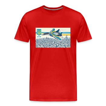 Der Geist von Kiew - Männer Premium Bio T-Shirt - Rot - Vorne - Damien (186cm)