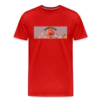 Herbstliche Grüße - Männer Premium Bio T-Shirt - Rot - Vorne - Damien (186cm)