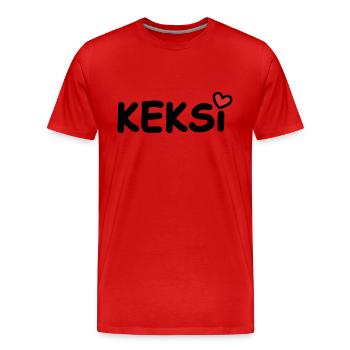 Keksi Kosename Herz - Männer Premium Bio T-Shirt - Rot - Vorne - Damien (186cm)