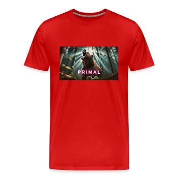 PRIMAL BEAR - Men's Premium Organic T-Shirt - red - Front - Damien (186cm)