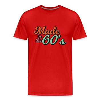 Fabriqué dans les années 60 - T-shirt bio Premium Homme - rouge - Devant - Damien (186cm)