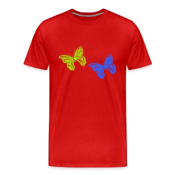 Butterfly 2 - Men's Premium Organic T-Shirt - red - Front - Damien (186cm)