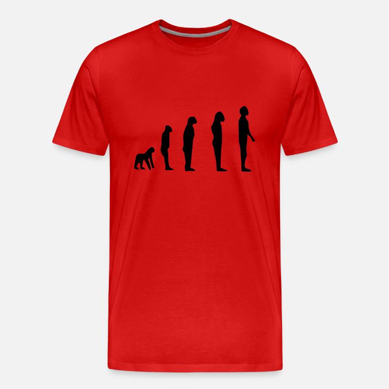 Darwin Evolution - Männer Premium Bio T-Shirt - Rot