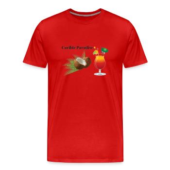 Happy Caribic Paradise - Männer Premium Bio T-Shirt - Rot - Vorne - Damien (186cm)