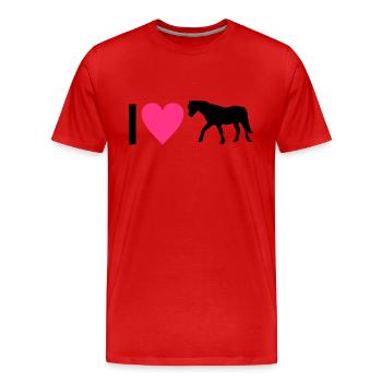 horse - Men's Premium Organic T-Shirt - red - Front - Damien (186cm)