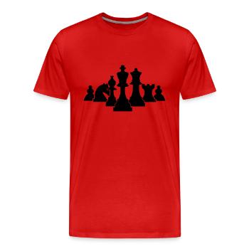 schach figuren - Männer Premium Bio T-Shirt - Rot - Vorne - Damien (186cm)