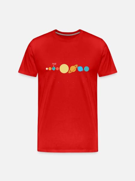 pizzaliebe im Universum - Männer Premium Bio T-Shirt - Rot