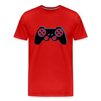3d controller design logo clip art cool gamer zocke - Men's Premium Organic T-Shirt - red - Front - Damien (186cm)