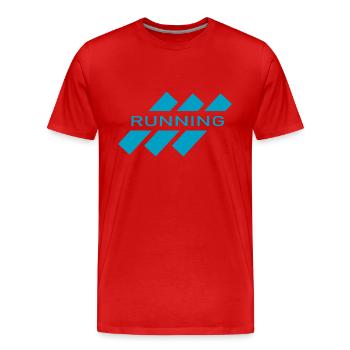 Marathon Running Run jogging - T-shirt bio Premium Homme - rouge - Devant - Damien (186cm)
