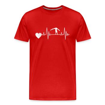 Turnen Bodenturnen Turner Turnverein Geräteturnen - Männer Premium Bio T-Shirt - Rot - Vorne - Damien (186cm)