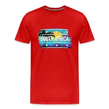 South Africa - Men's Premium Organic T-Shirt - red - Front - Damien (186cm)