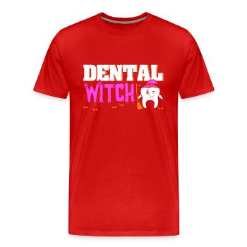 Dentist Halloween Costume Dental Assistant - Men's Premium Organic T-Shirt - red - Front - Damien (186cm)
