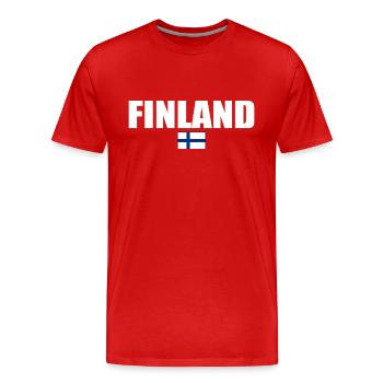 Finnland - Männer Premium Bio T-Shirt - Rot - Vorne - Damien (186cm)