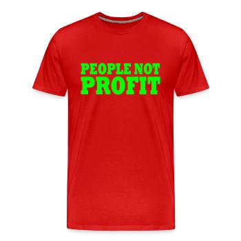 People not profit - T-shirt bio Premium Homme - rouge - Devant - Damien (186cm)