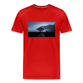 blauer Sonnenuntergang - Männer Premium Bio T-Shirt - Rot - Vorne - Damien (186cm)