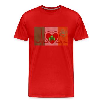 Herzschlag Dublin - Dublin Liebhaber stadt - Männer Premium Bio T-Shirt - Rot - Vorne - Damien (186cm)