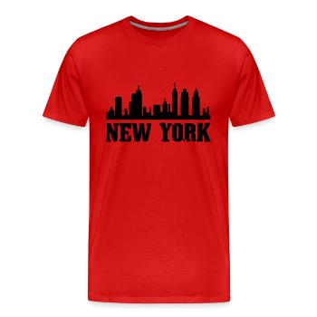 New York - T-shirt bio Premium Homme - rouge - Devant - Damien (186cm)