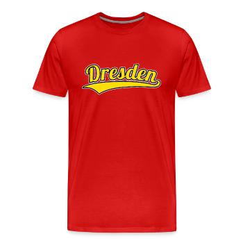 Dresde Allemagne Ville natale - T-shirt bio Premium Homme - rouge - Devant - Damien (186cm)