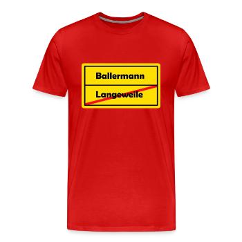 Ortsschild - Männer Premium Bio T-Shirt - Rot - Vorne - Damien (186cm)