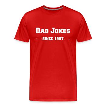 Dad Jokes since 1987 - Männer Premium Bio T-Shirt - Rot - Vorne - Damien (186cm)