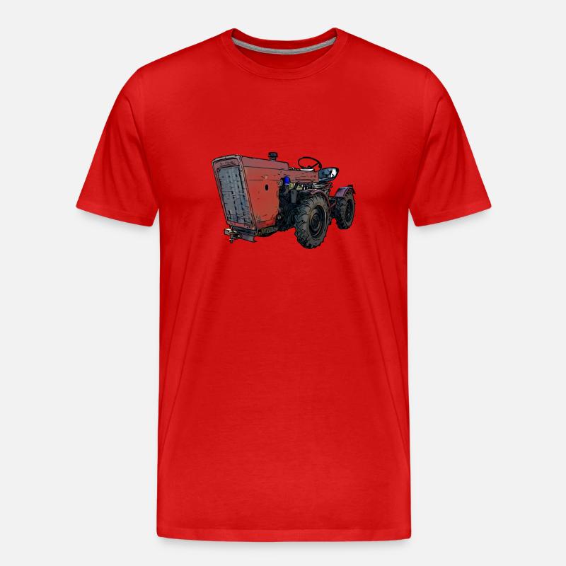 TZ4k kleiner Traktor Knicklenker - Männer Premium Bio T-Shirt - Rot