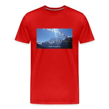 Nepal Annapurna - Männer Premium Bio T-Shirt - Rot - Vorne - Damien (186cm)
