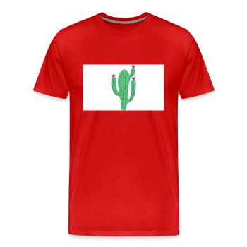 Kaktus - Männer Premium Bio T-Shirt - Rot - Vorne - Damien (186cm)